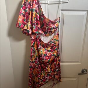 Vici Dee Elly Ruched one shoulder dress with cut out